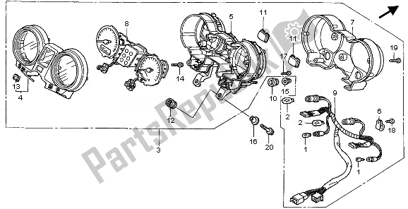 All parts for the Meter (mph) of the Honda CBF 600 NA 2008