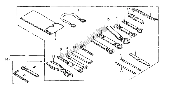 Tutte le parti per il Utensili del Honda NT 650V 2001