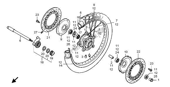 Todas las partes para Rueda Delantera de Honda XRV 750 Africa Twin 1998