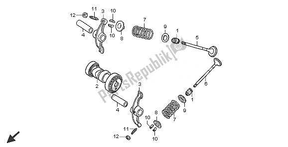 Alle onderdelen voor de Nokkenas & Klep van de Honda CRF 50F 2005