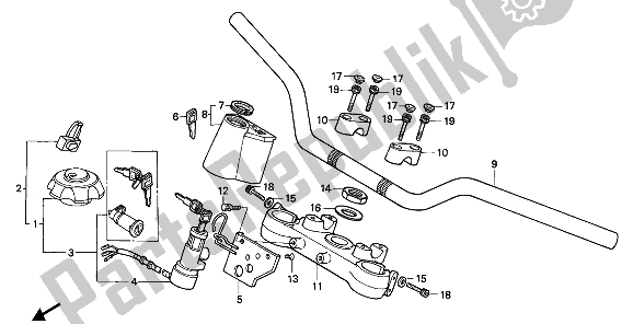 Toutes les pièces pour le Tuyau De Poignée Et Pont Supérieur du Honda NX 250 1988