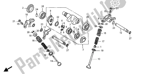 Tutte le parti per il Albero A Camme E Valvola del Honda XR 650R 2007