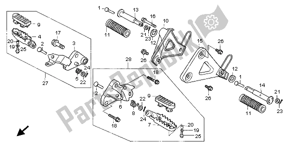 All parts for the Step of the Honda XL 600V Transalp 1998