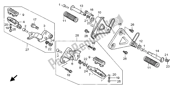 Tutte le parti per il Passo del Honda XL 600V Transalp 1998