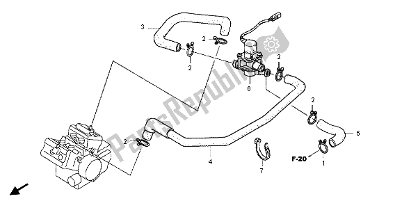 All parts for the Air Injection Valve of the Honda VFR 800X 2013