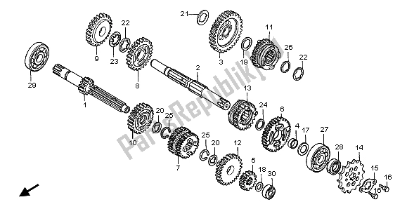 All parts for the Transmission of the Honda CR 85R SW 2004