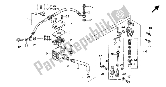 Todas las partes para Cilindro Maestro Del Freno Trasero de Honda CBR 1000 RR 2005