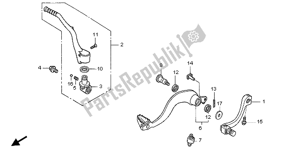 All parts for the Pedal of the Honda CR 250R 2007