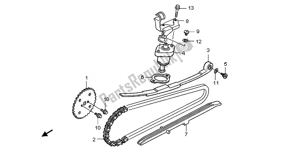 Alle onderdelen voor de Nokkenketting & Spanner van de Honda PES 150R 2010