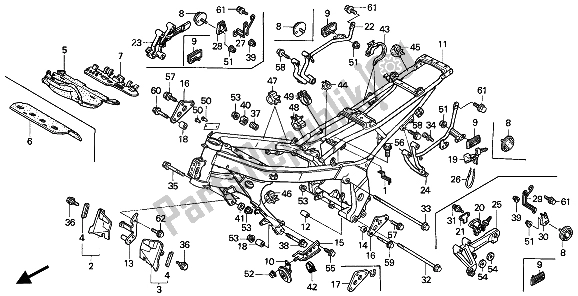 All parts for the Frame Body of the Honda CBR 600F 1994