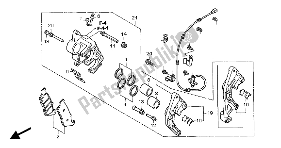 Tutte le parti per il Pinza Freno Anteriore (r.) del Honda CBF 600S 2004