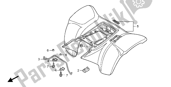 All parts for the Rear Fender of the Honda TRX 400 EX 2007