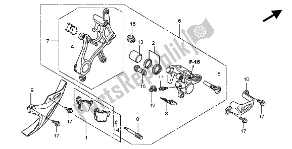 Tutte le parti per il Pinza Freno Posteriore del Honda CRF 250R 2010