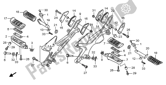 Alle onderdelen voor de Stap van de Honda CBF 1000F 2010