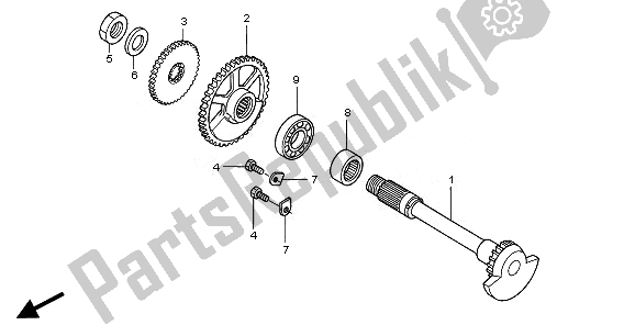 All parts for the Balancer of the Honda CRF 250R 2008