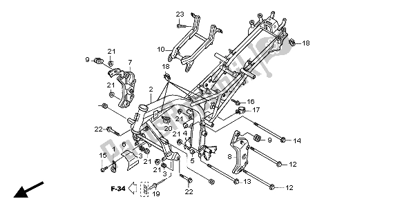 Tutte le parti per il Corpo Del Telaio del Honda CBF 600 SA 2004