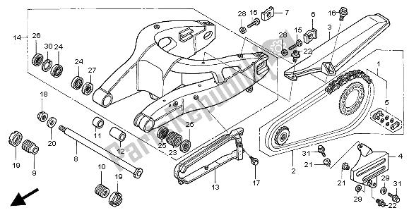 Toutes les pièces pour le Bras Oscillant du Honda VTR 1000 SP 2004