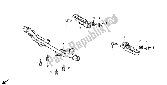 All parts for the Step of the Honda CRF 50F 2006