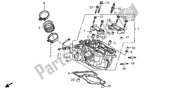 Tutte le parti per il Testata Posteriore del Honda XL 1000 VA 2009