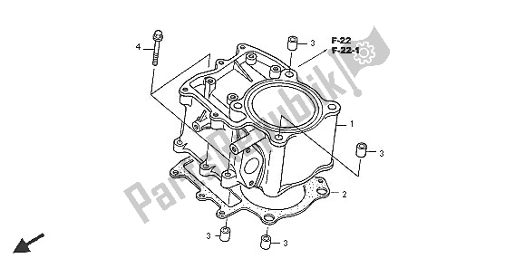 Tutte le parti per il Cilindro del Honda TRX 500 FA Fourtrax Foreman 2005