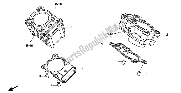 All parts for the Cylinder of the Honda NT 700V 2007