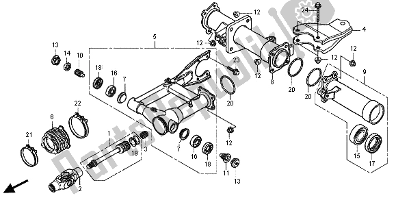 Wszystkie części do Wahacz Honda TRX 500 FA Fourtrax Foreman Rubicon 2013