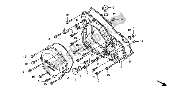 Todas las partes para R. Tapa Del Cárter de Honda CRF 450R 2002