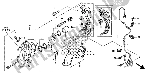 Tutte le parti per il Pinza Freno Anteriore del Honda CB 500 FA 2013