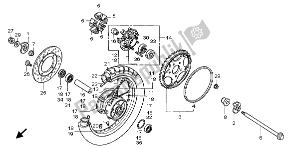 All parts for the Rear Wheel of the Honda XRV 750 Africa Twin 1998