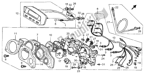 All parts for the Meter (uk) of the Honda XRV 750 Africa Twin 1995