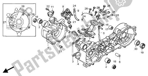 Toutes les pièces pour le Carter Et Pompe à Huile Et Tuyau D'admission du Honda QR 50 1997