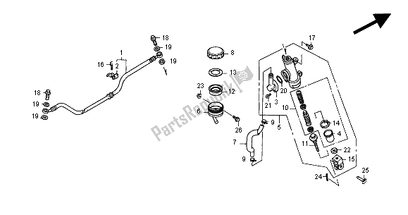 Tutte le parti per il Pompa Freno Posteriore del Honda CB 500S 2000