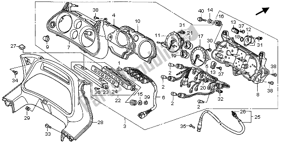 All parts for the Meter (mph) of the Honda CBR 1000F 1999