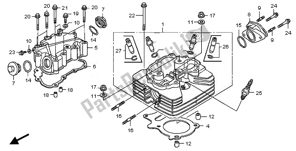 All parts for the Cylinder Head of the Honda TRX 250 EX 2008