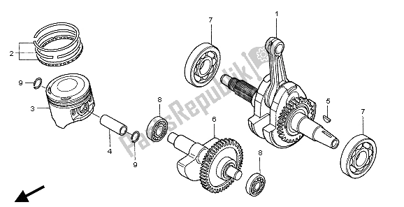 Todas las partes para Cigüeñal Y Pistón de Honda XR 250R 1997