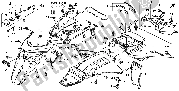 Todas las partes para Guardabarros Trasero de Honda XL 700 VA Transalp 2008