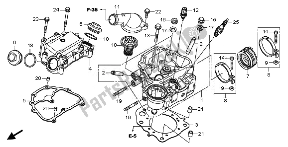 All parts for the Cylinder Head of the Honda TRX 420 FA Fourtrax Rancher AT 2010