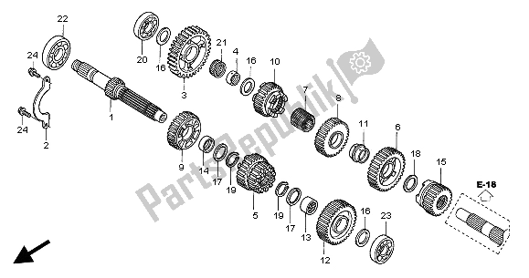 All parts for the Transmission of the Honda VTX 1300S 2004