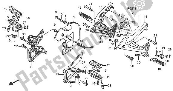 Tutte le parti per il Passo del Honda VFR 800 2005