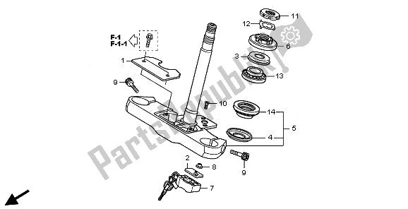 All parts for the Steering Stem of the Honda VT 750S 2011