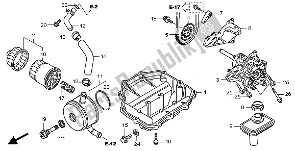 All parts for the Oil Pump of the Honda VFR 1200F 2011