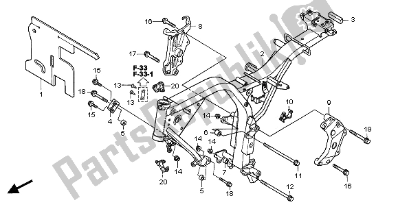 All parts for the Frame Body of the Honda CB 600F Hornet 2006