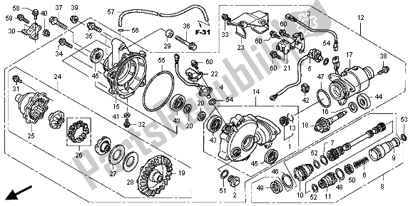 Tutte le parti per il Marcia Finale Anteriore del Honda TRX 500 FPA Foreman Rubicon WP 2013