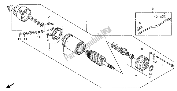 All parts for the Starting Motor of the Honda TRX 300 EX Fourtrax 2004