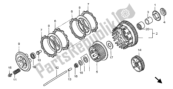 Todas las partes para Embrague de Honda VT 1100C3 1998