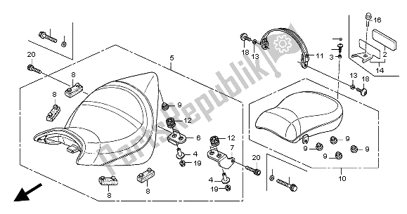 All parts for the Seat of the Honda VTX 1300S 2004