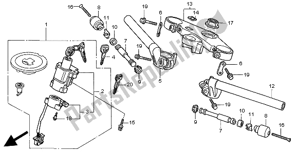 Todas as partes de Lidar Com Tubo E Ponte Superior do Honda CBR 900 RR 1999