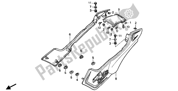 All parts for the Side Cover of the Honda CB 250 1994