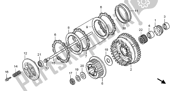 All parts for the Clutch of the Honda CBF 1000 FTA 2010