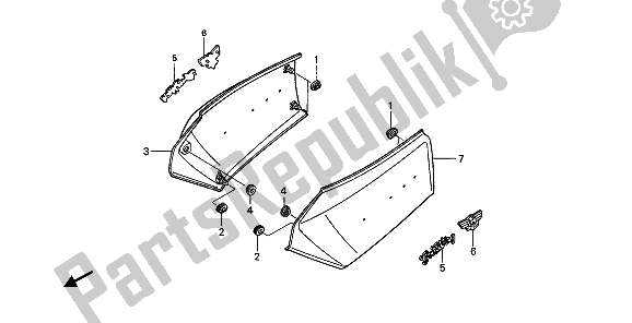 All parts for the Side Cover of the Honda GL 1500 1989